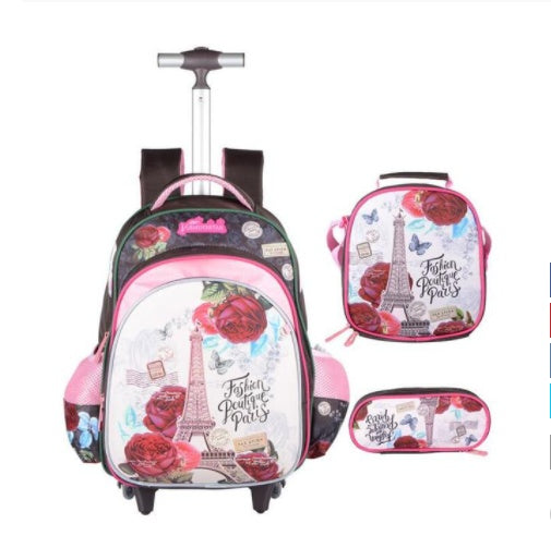 Three-piece Trolley Bag For Primary School Students PureLittleBloom.Co
