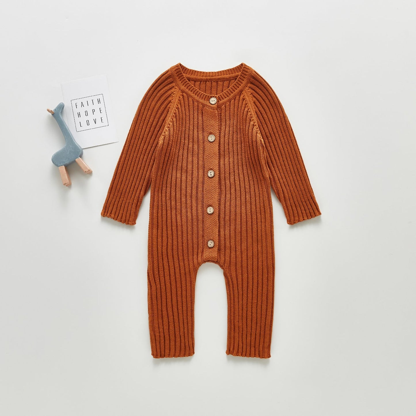 Spring And Autumn Baby Long-sleeved Knitted Jumpsuit Romper PureLittleBloom.Co