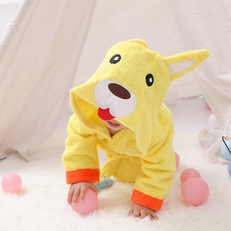 Cartoon Cute Animal Modeling Baby Bath Towels Baby Bathrobes Cotton Children's Bathrobes Baby Hooded PureLittleBloom.Co