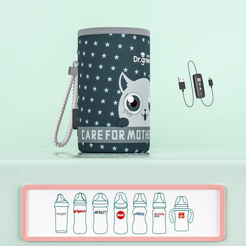 Out Portable Heat Preservation Baby Bottle Bag Car Bottle Warmer Heating Jacket USB PureLittleBloom.Co