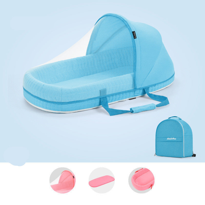 Baby Crib Multifunctional Folding Newborn Nest Toddler Bed Portable Sun Protection Mosquito Net Infant Camping Bed Travel Cot PureLittleBloom.Co