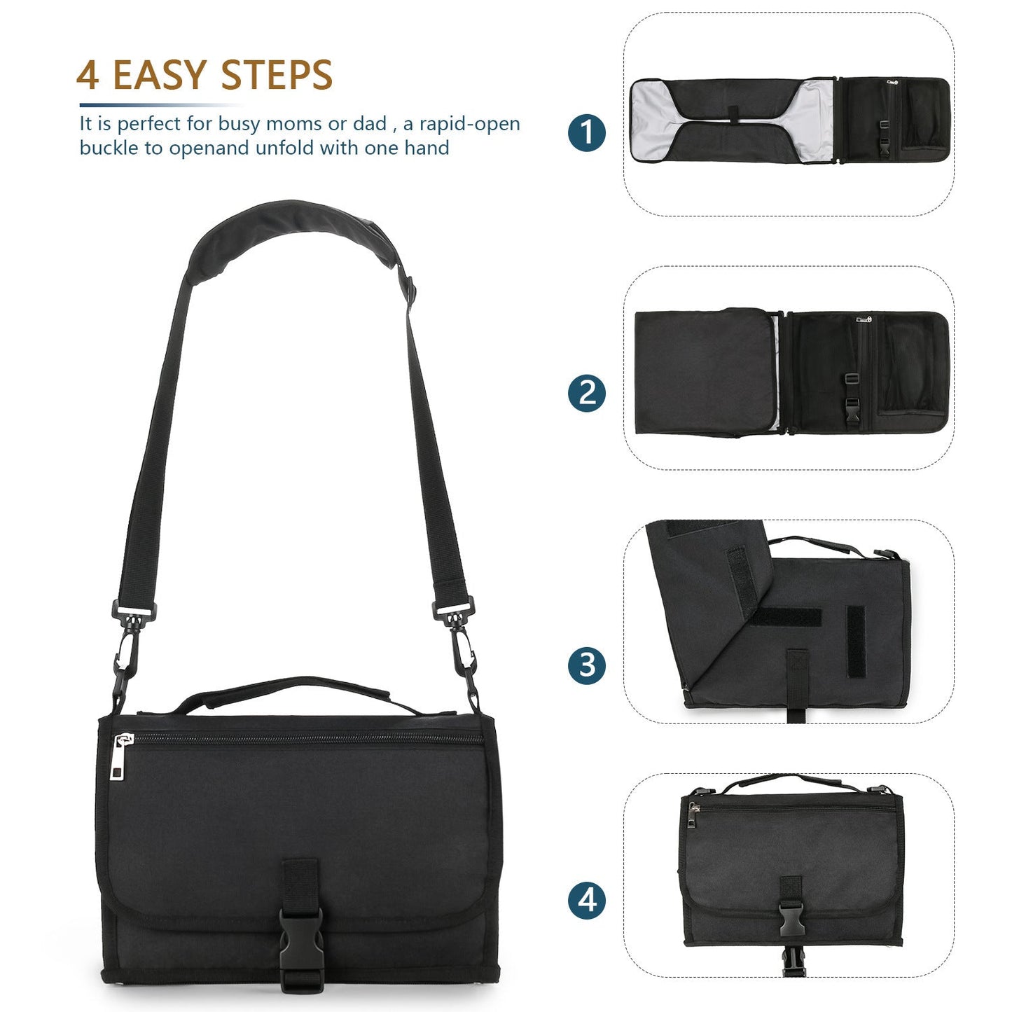 Folding Waterproof Portable Baby Diaper Pad PureLittleBloom.Co