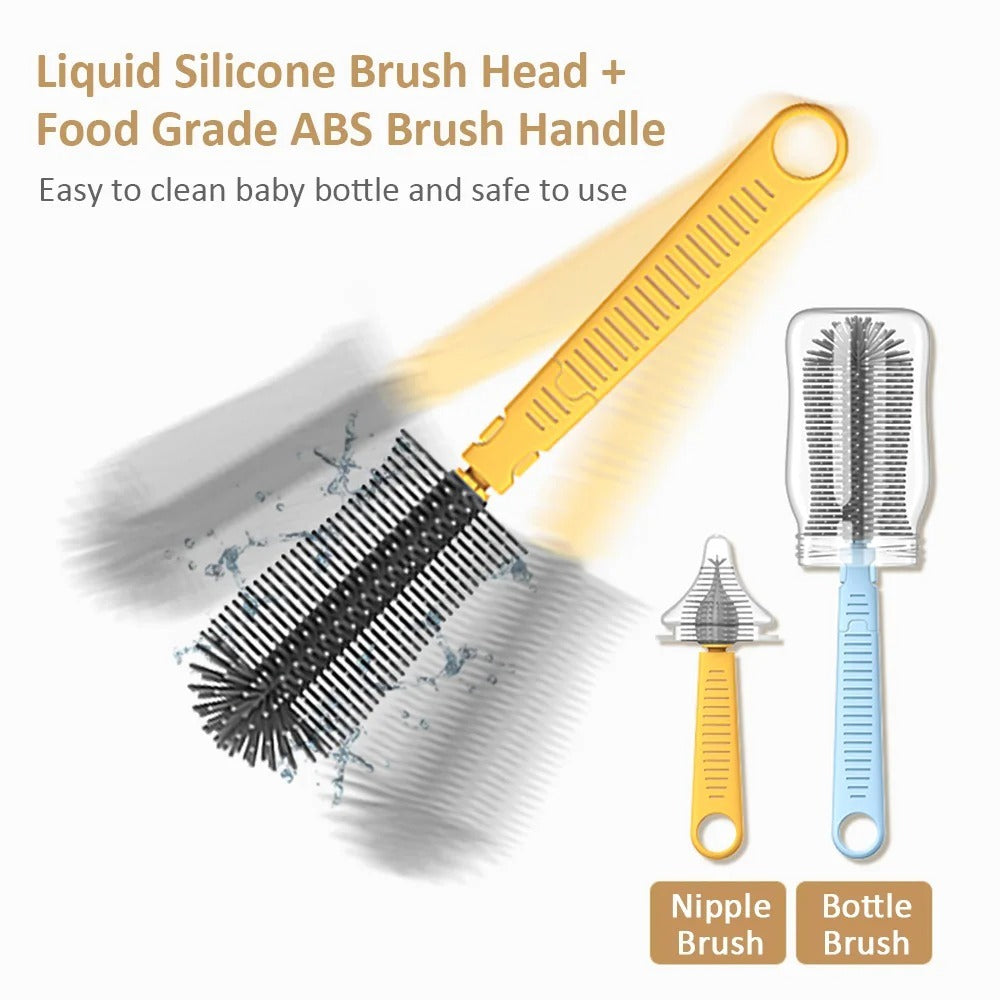 Portable Baby Bottle Brush Set Silicone PureLittleBloom.Co