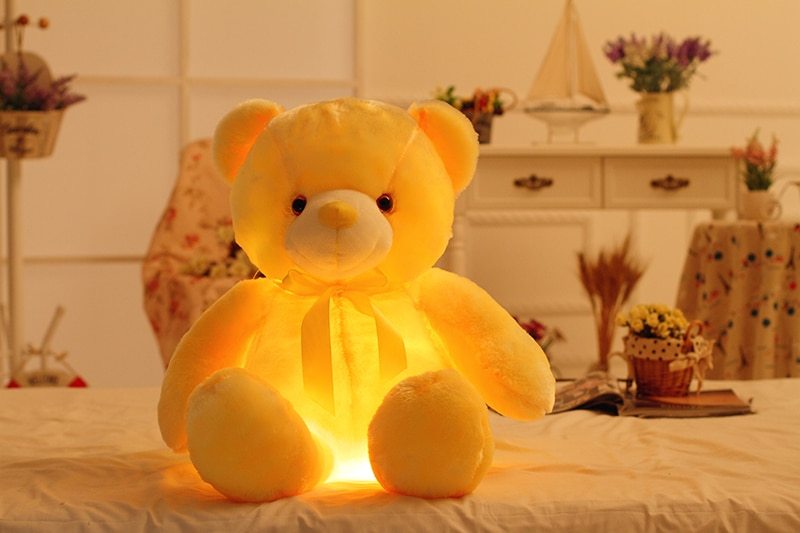 Creative Light Up LED Teddy Bear Stuffed Animals Plush Toy Colorful Glowing Christmas Gift For Kids Pillow PureLittleBloom.Co