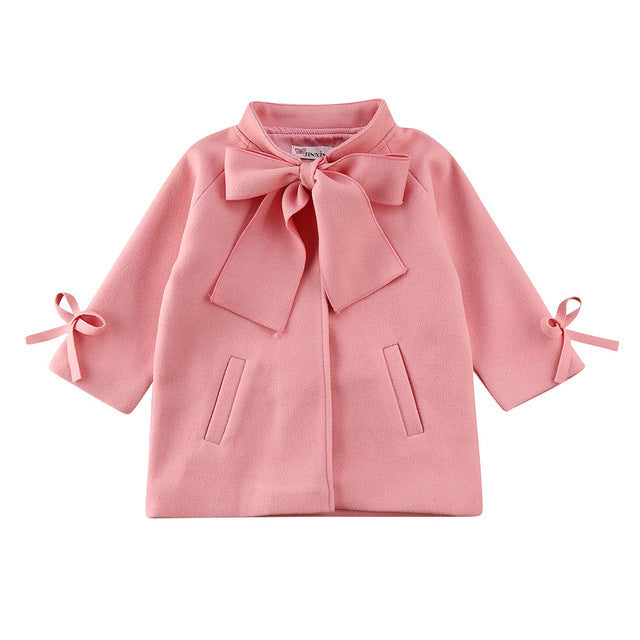 Girls long woolen coat PureLittleBloom.Co