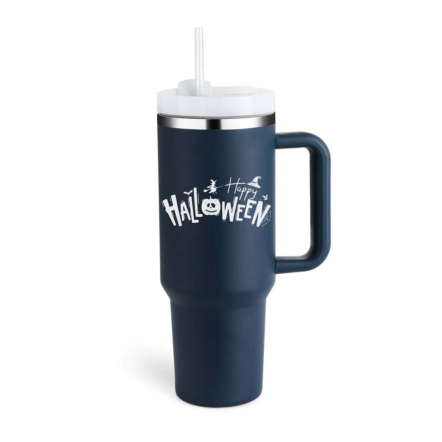 40 Oz Tumbler With Handle Straw Insulated, Stainless Steel Spill Proof Vacuum Coffee Cup Tumbler With Lid Tapered Mug Gifts For Valentine Lover Suitable For Car Gym Office Travel PureLittleBloom.Co