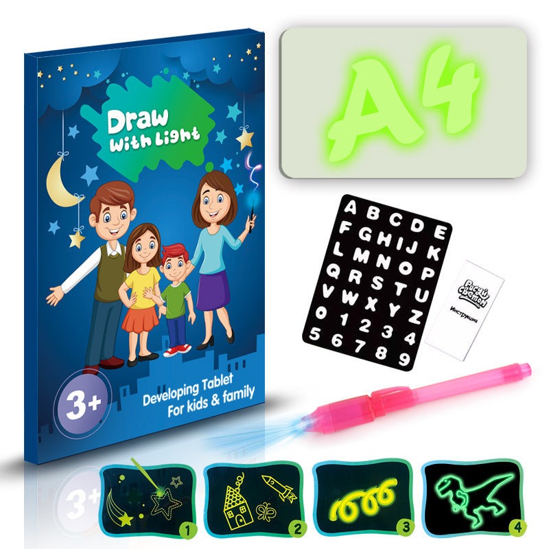 Educational Toy Drawing Pad 3D Magic 8 Light Effects Puzzle Board Sketchpad PureLittleBloom.Co