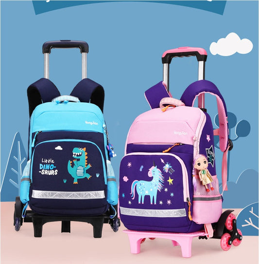 Korean Detachable Trolley  Bag For Elementary School Students PureLittleBloom.Co