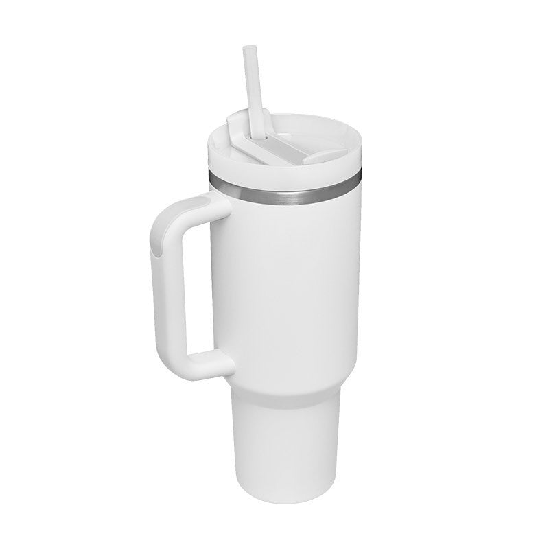 40 Oz Tumbler With Handle Straw Insulated, Stainless Steel Spill Proof Vacuum Coffee Cup Tumbler With Lid Tapered Mug Gifts For Valentine Lover Suitable For Car Gym Office Travel PureLittleBloom.Co