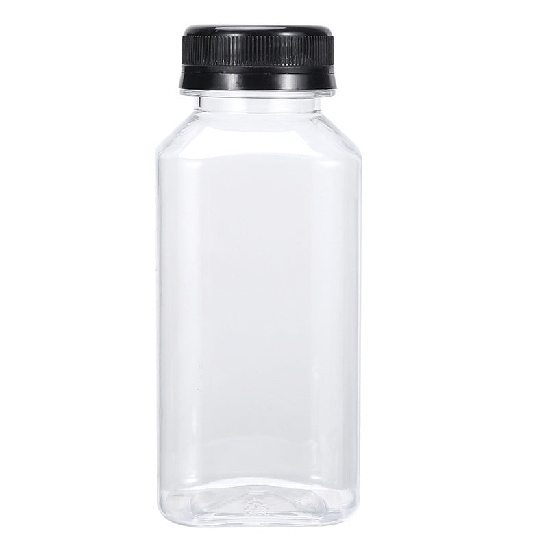 Disposable 38-mouth Square Plastic Clear With Cover Juice Bottle PureLittleBloom.Co