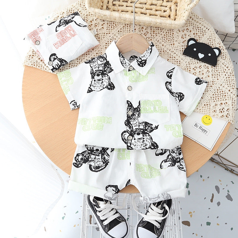 Baby Lapel Short Sleeve Shirt Suit Kids Lightweight Children's Clothing PureLittleBloom.Co