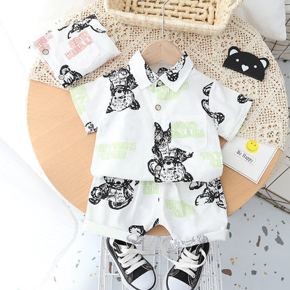 Baby Lapel Short Sleeve Shirt Suit Kids Lightweight Children's Clothing PureLittleBloom.Co