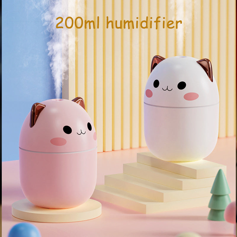 Air Humidifier Cute Cat Ultra-Silent USB Office Household Bedroom Car Aromatherapy Air Purifier With Led Cool Mist Spray PureLittleBloom.Co