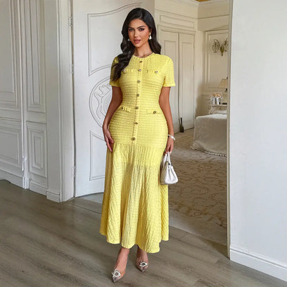 Fashion Elegant Solid Color Sheath Dress Women PureLittleBloom.Co