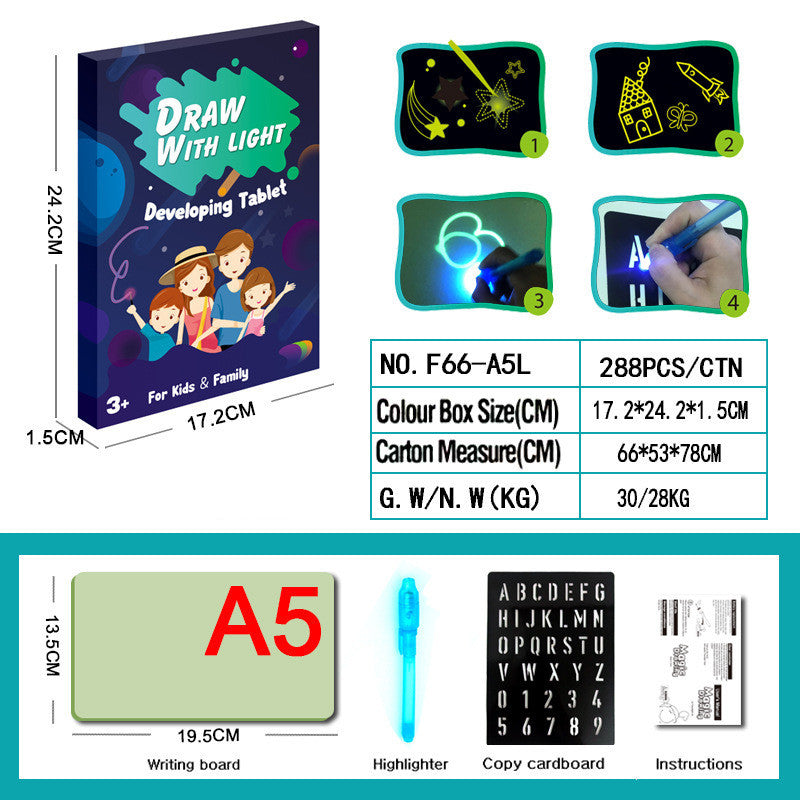 Educational Toy Drawing Pad 3D Magic 8 Light Effects Puzzle Board Sketchpad PureLittleBloom.Co