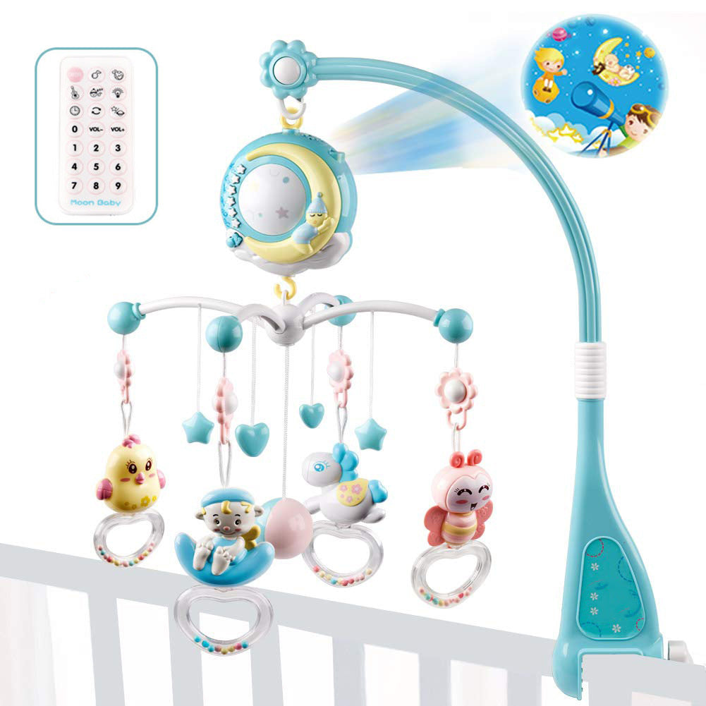 Baby Rattles Crib Mobiles Toy Holder Rotating Mobile Bed Bell Musical Box Projection Newborn Infant Baby Boy Toys PureLittleBloom.Co