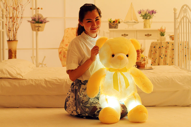 Creative Light Up LED Teddy Bear Stuffed Animals Plush Toy Colorful Glowing Christmas Gift For Kids Pillow PureLittleBloom.Co