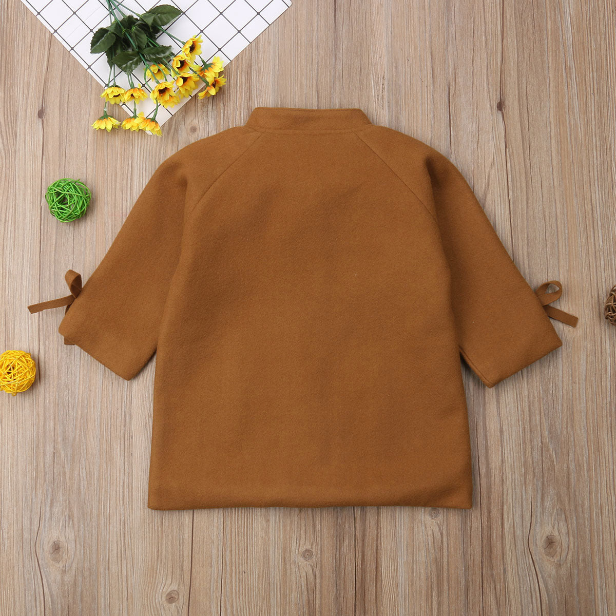Girls long woolen coat PureLittleBloom.Co