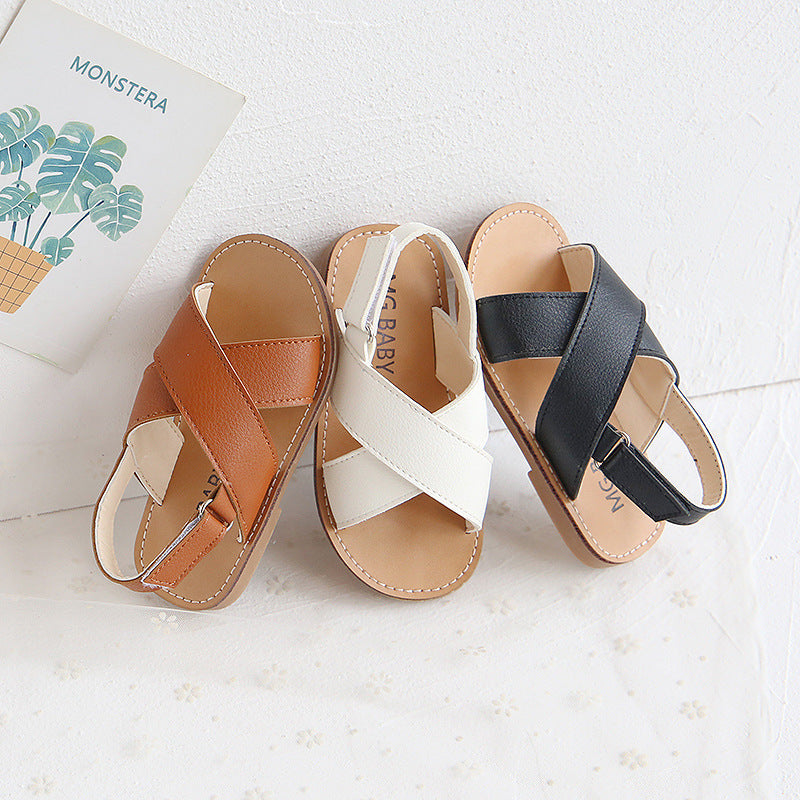 Older kids cross slip sandals PureLittleBloom.Co