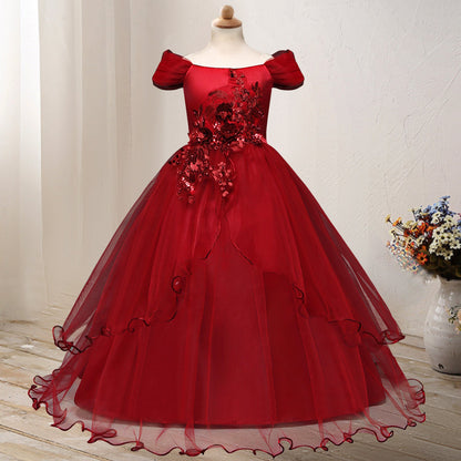 One-shoulder Princess Flower Dress Costume PureLittleBloom.Co
