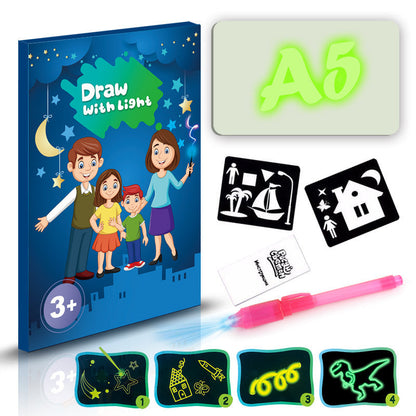 Educational Toy Drawing Pad 3D Magic 8 Light Effects Puzzle Board Sketchpad PureLittleBloom.Co