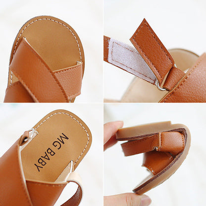 Older kids cross slip sandals PureLittleBloom.Co