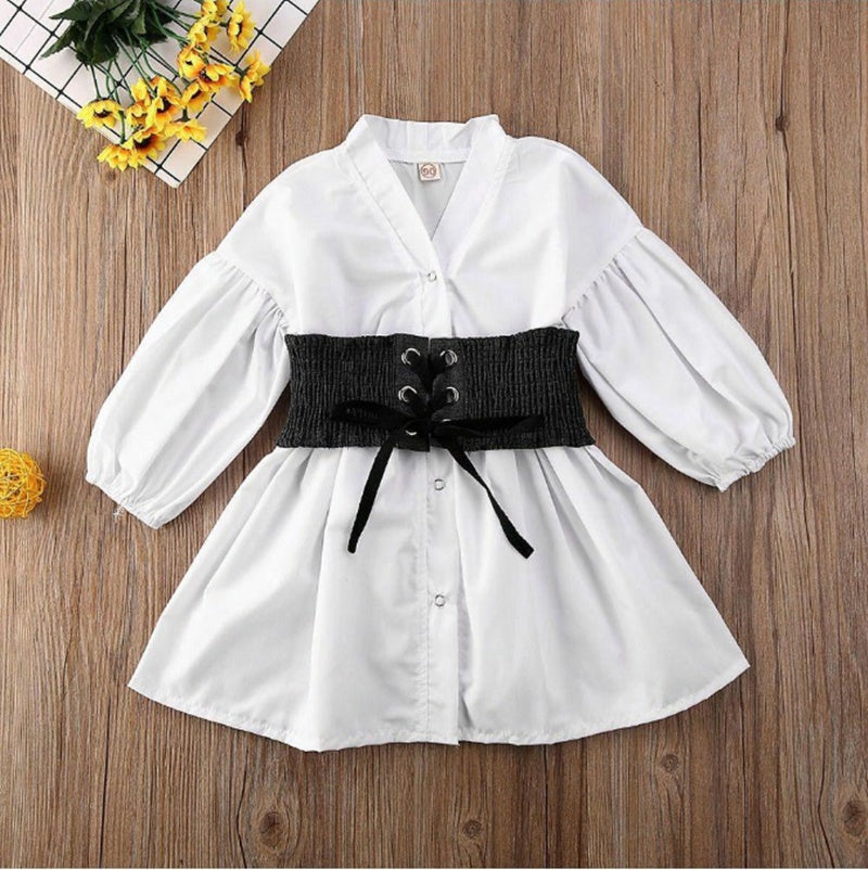 Kids Baby Irls Clothes White A-Line Shirt Dress For Irl PureLittleBloom.Co