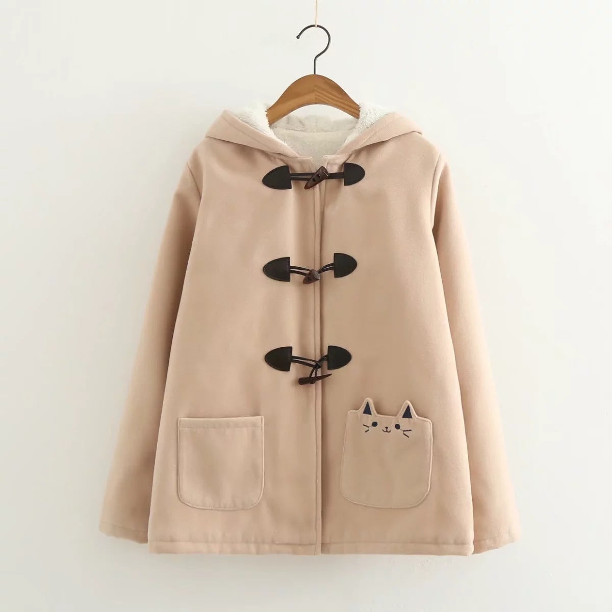 Horn button plus fleece coat PureLittleBloom.Co