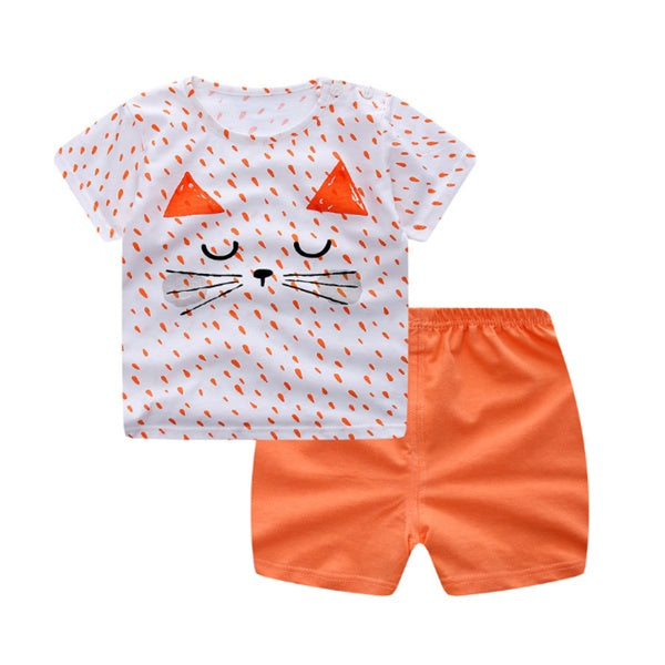 Cartoon Clothing Baby Boy Summer Clothes T-shirt Baby Girl Casual Clothing Sets PureLittleBloom.Co