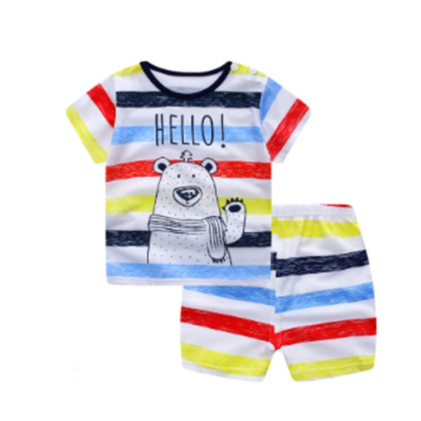 Cartoon Clothing Baby Boy Summer Clothes T-shirt Baby Girl Casual Clothing Sets PureLittleBloom.Co
