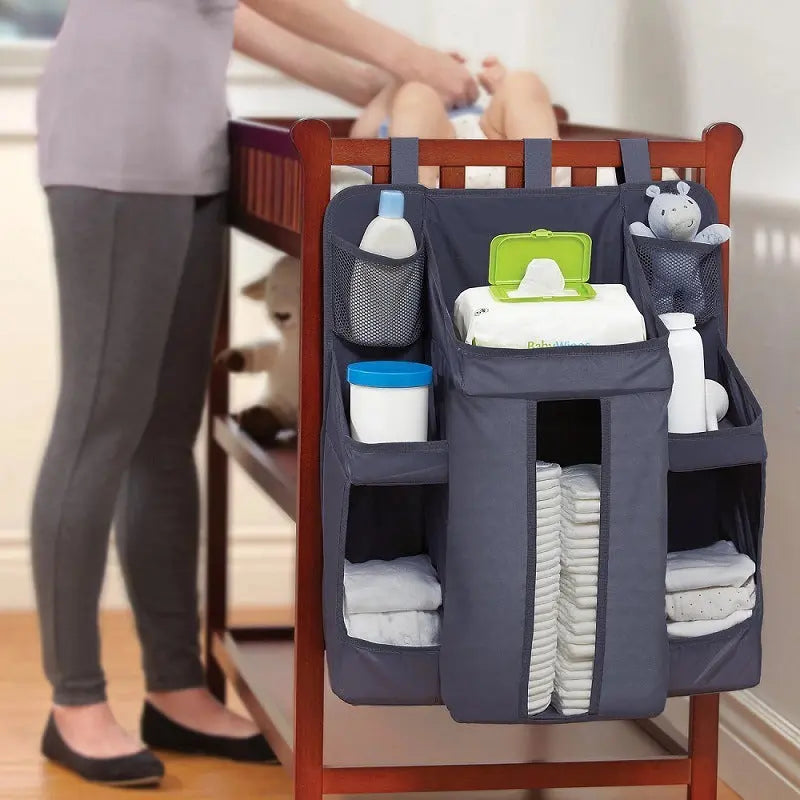Baby Crib Bedside Storage Hanging Bag Diaper Storage Bag PureLittleBloom.Co
