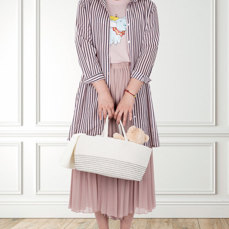 Cotton Woven Diaper Bag Diaper Bag Folding Mommy Bag PureLittleBloom.Co