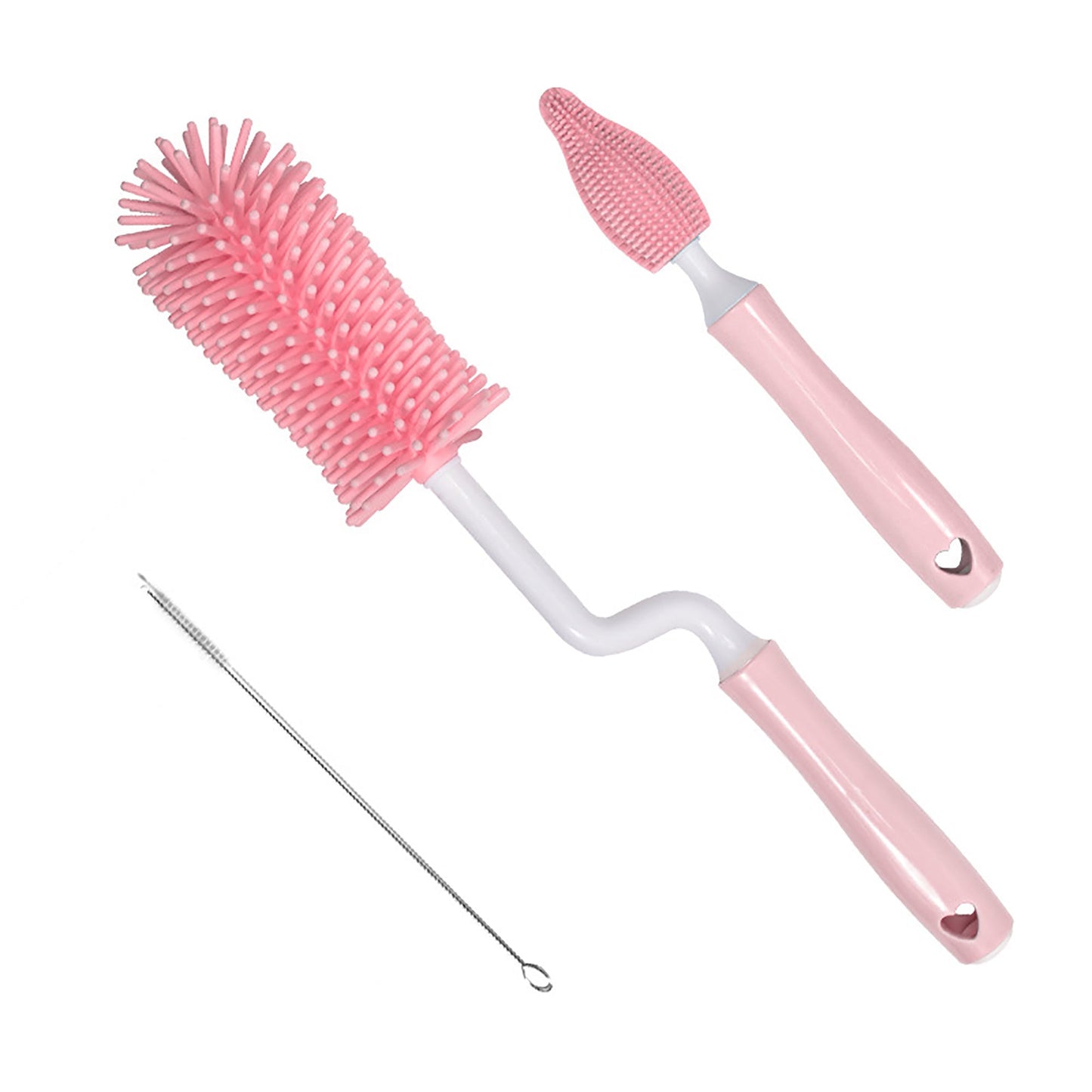 Baby Silicone Baby Bottle Brush Straw Scrubbing Baby Bottle Brush Cleaning PureLittleBloom.Co