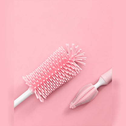 Baby Silicone Baby Bottle Brush Straw Scrubbing Baby Bottle Brush Cleaning PureLittleBloom.Co