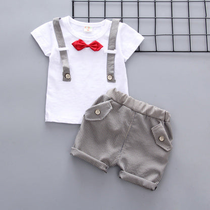Baby Boy Summer Short Sleeve Suit Boy Shorts PureLittleBloom.Co