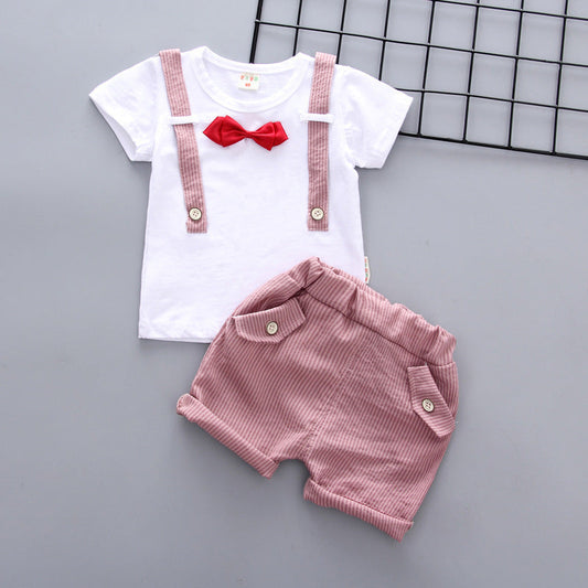 Baby Boy Summer Short Sleeve Suit Boy Shorts PureLittleBloom.Co