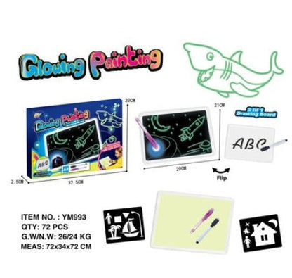 Educational Toy Drawing Pad 3D Magic 8 Light Effects Puzzle Board Sketchpad PureLittleBloom.Co
