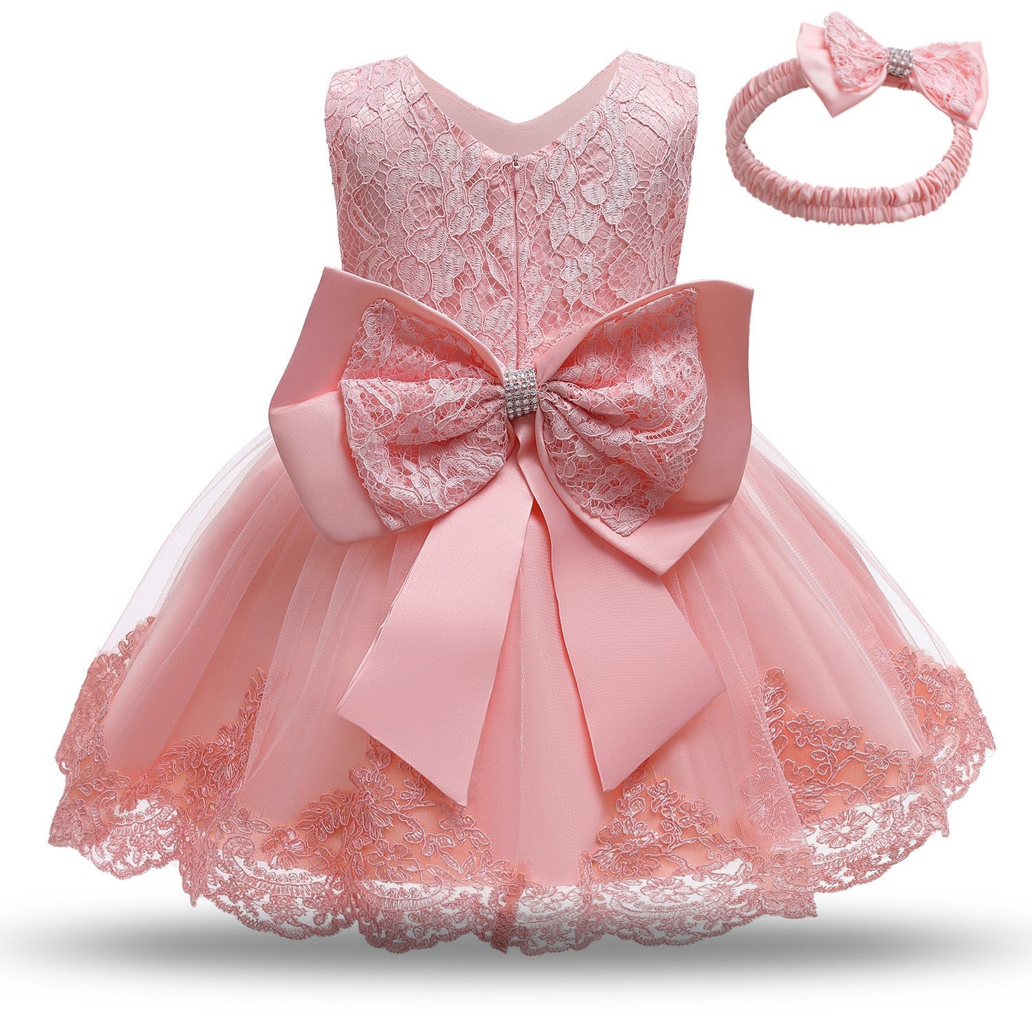 Baby Girls White Baptism Dress Newborn Princess Birthday Wear Toddler Flower Christening Ball Gown Kids Dresses for Girls 12 24M PureLittleBloom.Co