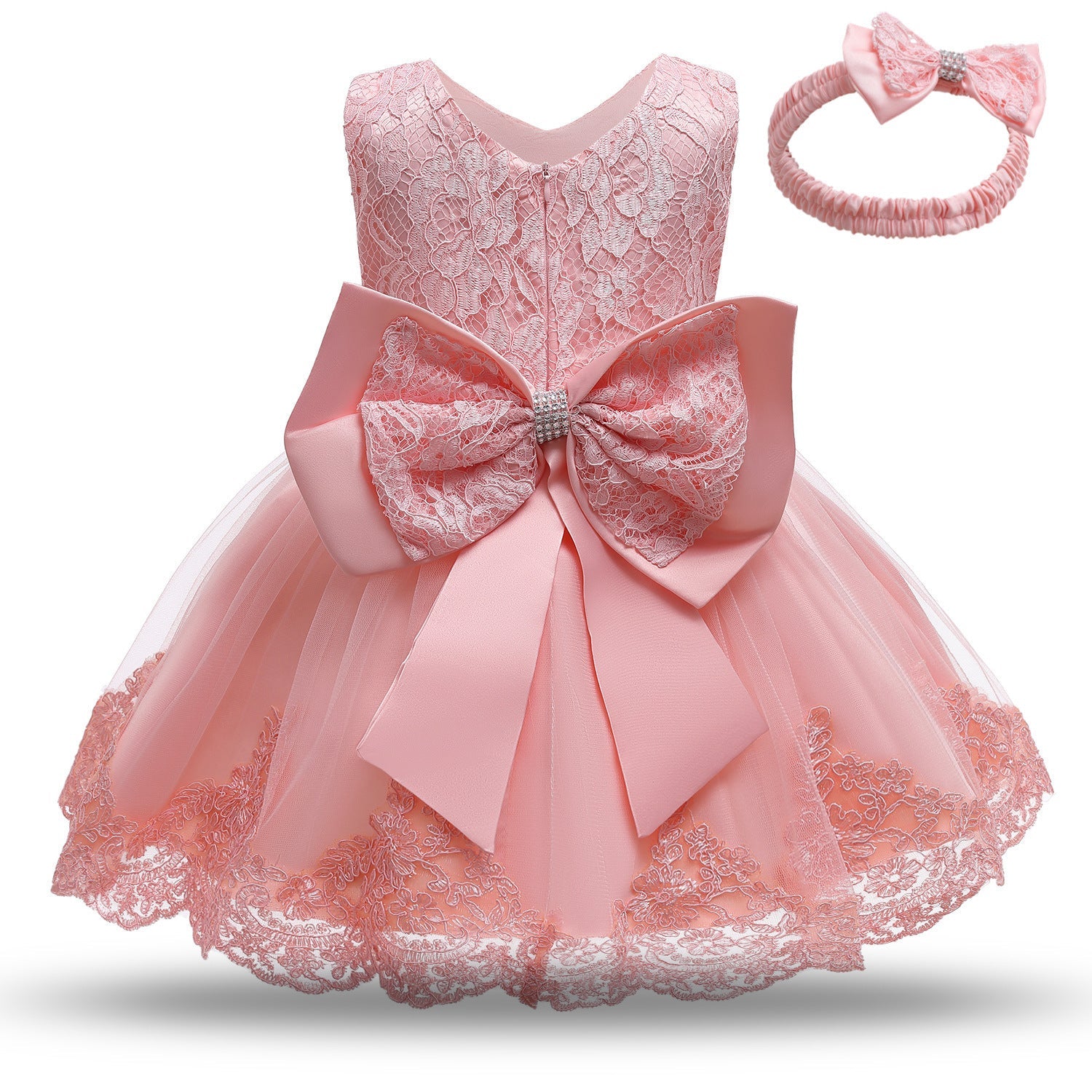 Baby Girls White Baptism Dress Newborn Princess Birthday Wear Toddler Flower Christening Ball Gown Kids Dresses for Girls 12 24M PureLittleBloom.Co
