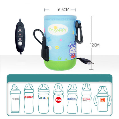Out Portable Heat Preservation Baby Bottle Bag Car Bottle Warmer Heating Jacket USB PureLittleBloom.Co