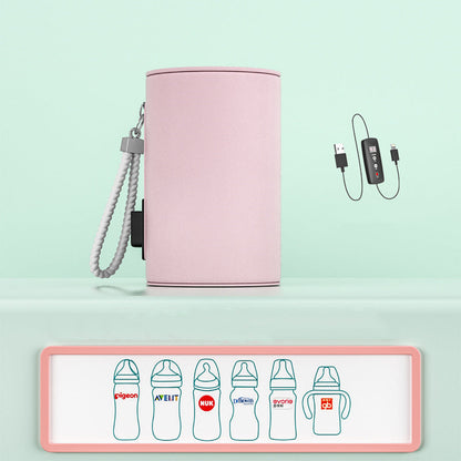 Out Portable Heat Preservation Baby Bottle Bag Car Bottle Warmer Heating Jacket USB PureLittleBloom.Co