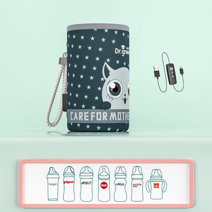 Out Portable Heat Preservation Baby Bottle Bag Car Bottle Warmer Heating Jacket USB PureLittleBloom.Co
