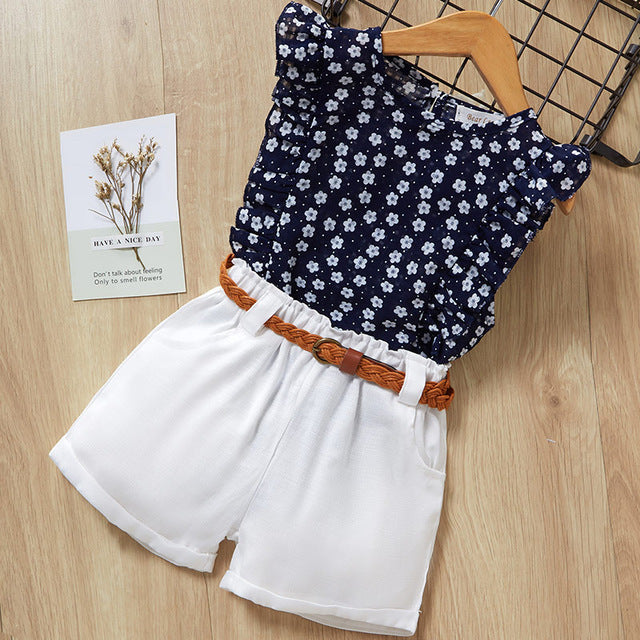 Kids Girls Clothes For Baby Girl Kids T-Shirt Shorts Suit PureLittleBloom.Co