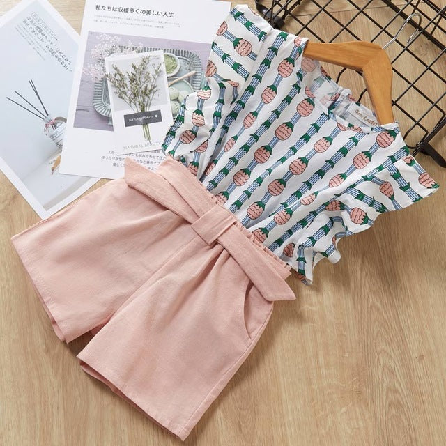 Kids Girls Clothes For Baby Girl Kids T-Shirt Shorts Suit PureLittleBloom.Co