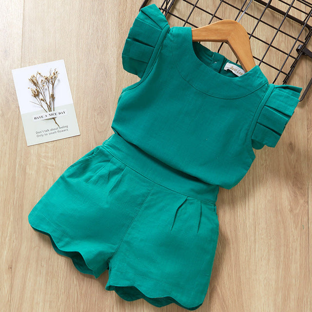 Kids Girls Clothes For Baby Girl Kids T-Shirt Shorts Suit PureLittleBloom.Co
