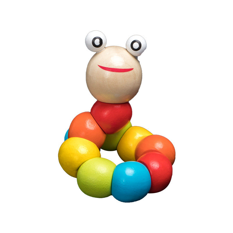 Wooden Toys Rattles Educational Toy Rainbow Blocks Montessori Baby Colorful Kids Music PureLittleBloom.Co