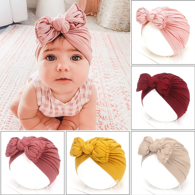 Cute Baby Hat Newborn Soft Baby Girl Hat Turban Infant Toddler Baby Cap Bonnet Headwraps PureLittleBloom.Co