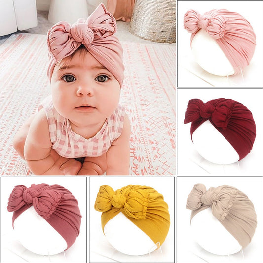 Cute Baby Hat Newborn Soft Baby Girl Hat Turban Infant Toddler Baby Cap Bonnet Headwraps PureLittleBloom.Co