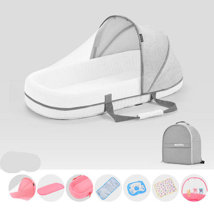 Baby Crib Multifunctional Folding Newborn Nest Toddler Bed Portable Sun Protection Mosquito Net Infant Camping Bed Travel Cot PureLittleBloom.Co