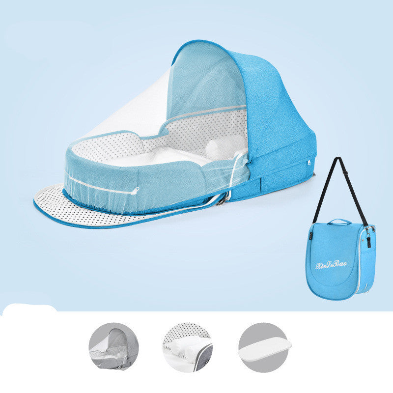 Baby Crib Multifunctional Folding Newborn Nest Toddler Bed Portable Sun Protection Mosquito Net Infant Camping Bed Travel Cot PureLittleBloom.Co